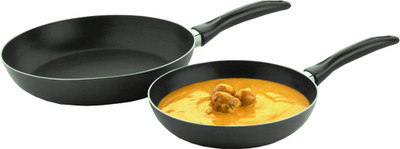 

Mondo Fry Pan Set of 2 Fry Pan 28 cm diameter(Aluminium, Non-stick), Black