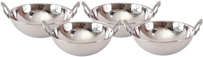 

IndianArtVilla Steel Kadai with Embossed Handle Kadhai 21 cm(Stainless Steel)