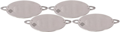 

IndianArtVilla Set of 4 Steel Serving Tawa Platter, 9.8 Inch & 8.6 Inch, Tableware,Only for Serving Purpose Tawa 23 cm diameter(Stainless Steel)