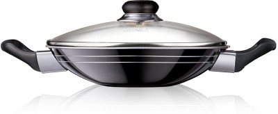 

Nirali Appachatty Pan 21 cm diameter with Lid(Aluminium, Non-stick), Black