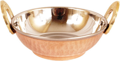 

IndianArtVilla Handmade High Quality Stainless Steel Copper kadhai,350 ml|Dish Serving Kadai 13 cm Kadhai 13 cm(Copper), Brown