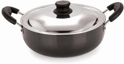 

PRISTINE Hard Anodised Kadhai 24 cm(Hard Anodised, Non-stick), Black