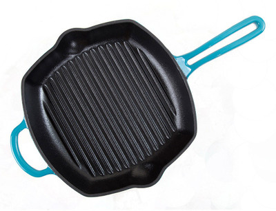 

Wonderchef Ferro Cast-Iron Grill - Blue Grill Pan 26 cm diameter(Cast Iron, Induction Bottom)