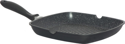 

Hoffner Die cast Aluminium Grill Pan - Grill Pan 24 cm diameter(Aluminium, Non-stick, Induction Bottom), Black