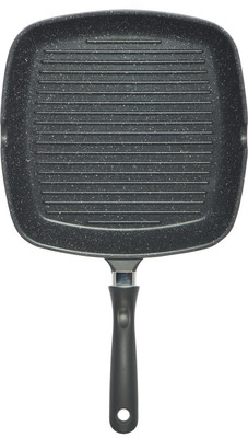 

Hoffner Granite Coating Die Cast Aluminium 28cm Grill Grill Pan 28 cm diameter(Aluminium, Non-stick, Induction Bottom), Black
