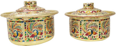 

JK Vallabhdas Meenakari Basri Tope - Set Of 2 Pot 1 L(Aluminium), Gold