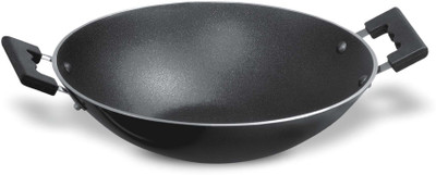 

OK Small Kadhai 22 cm with Lid(Aluminium, Non-stick), Grey