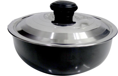 

UNIMET JK HARD ANODISED TASLA 3.5L Kadhai 25 cm(Hard Anodised, Non-stick), Black