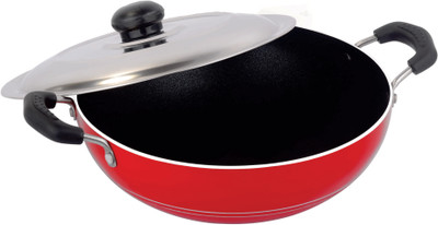 NIRLON Kadhai 24 cm diameter with Lid 2 L capacity(Aluminium, Non-stick) NIRLON Kadhai 24 cm diameter with Lid 2 L capacity(Aluminium, Non-stick)