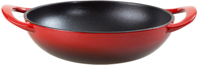 

Wonderchef Ferro Cast-Iron 18cm Wok - Red Kadhai 18 cm(Cast Iron, Induction Bottom)