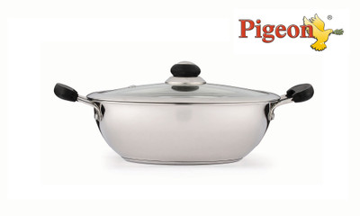 

Pigeon Kadhai 20 cm(Stainless Steel, Induction Bottom), Silver;white