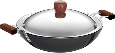 

Hawkins Futura Hard Anodized Kadhai 30 cm with Lid(Hard Anodised), Black