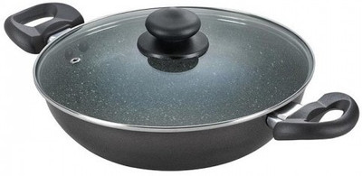 

Prestige Omega Deluxe Kadhai 24 cm(Aluminium, Non-stick, Induction Bottom), Black