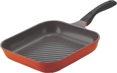 

Alda Die Cast Premium Ceramic Coating Grill Pan Crepe Pan 28 cm diameter(Ceramic, Non-stick, Induction Bottom), Red