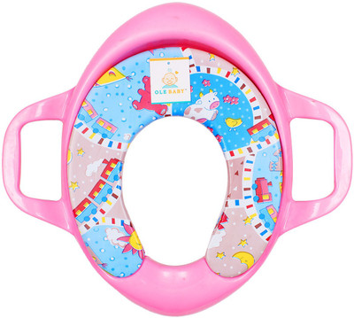 

Ole Baby Train Sun Star Padded, Soft, and Durable,Full Cushion Assorted Trainer With Handle Potty Seat(Pink)