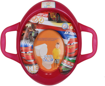 

Ole Baby Lightning Mc Queen of the Movie Cars, Padded, Soft, and Durable,Full Cushion Jumbo Trainer With Handle Potty Seat(Red)