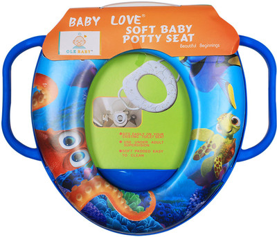 Ole Baby Aqua Animal Padded, Soft, and Durable,Full Cushion Trainer Potty Seat(Blue)