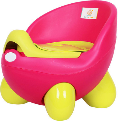 

Ole Baby Adaptable Portable Chair Durable Wester Styl WC For Baby/Kids Anti Skid Material with Removable box Potty Box(Pink)