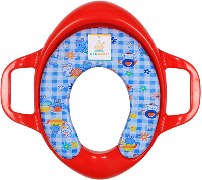 

Ole Baby Bunny Checks Flower Padded, Soft, and Durable,Full Cushion Assorted Trainer With Handle Potty Seat(Red)