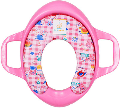 

Ole Baby Bunny Checks Flower Padded, Soft, and Durable,Full Cushion Assorted Trainer With Handle Potty Seat(Pink)