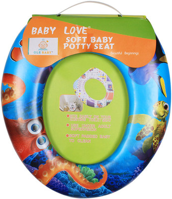 

Ole Baby Aqua Animal Padded, Soft, and Durable,Full Cushion Trainer Potty Seat(Blue)
