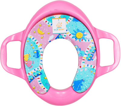 

Ole Baby Train Sun Star Padded, Soft, and Durable,Full Cushion Assorted Trainer With Handle Potty Seat(Pink)