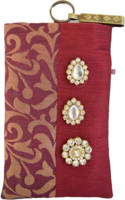 

Mahadev Exports Diamond brooch hooked mobile cover Mobile Pouch(Gold)
