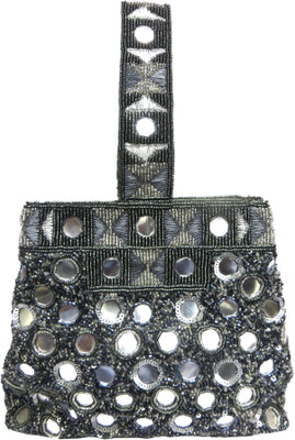 

Kawaii GREY GLASS BEADED CLUTCH HAND BAG Potli(Grey)