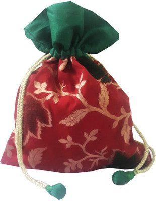 

Evagloria GGLeaves Potli(Red, Gold, Green), Gold;green;red
