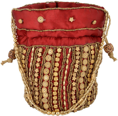 

HanumantCreations Pouch Potli Bags Potli(Red, Gold), Gold;red