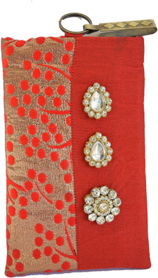 

Mahadev Exports Diamond brooch hooked mobile cover Mobile Pouch(Gold)