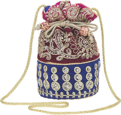 

Fashiondrobe Ethnic Silk Broad Brocade Potli(Purple)