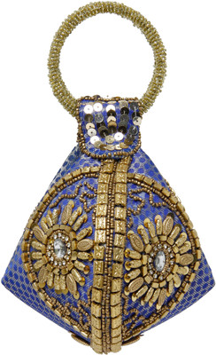 

Galz4ever Handmade Fortune Blue Cookie Bag Potli(Blue)