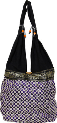 

Galz4ever Fabric Canvas Black & White Hand Bag Wristlet(Black)