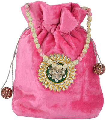 

Arisha Kreation Co Wristlet Potli(Pink)