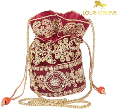 

Louis Geneve Beautiful Ladies Synthetic Fabric Potli(Maroon)