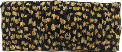 

Kawaii Leopard Gold Beaded Double Fold Hand Bag Pouch(Gold)