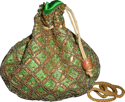 

Stylon ME-lhp2054 Potli(Green, Gold), Gold;green