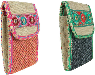 

Sheen Combo Of 2 Jute Mobile Pouches Pouch(Multicolor)