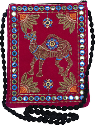 

Magnus Fabulous Zari Embroidery Pouch(Multicolor)