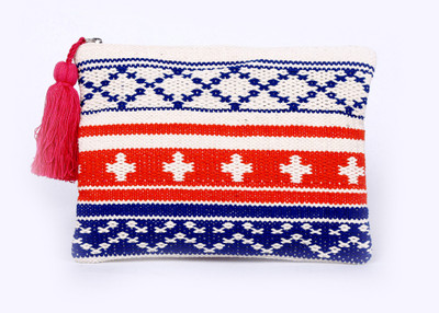 

Diwaah Hand crafted beautiful zip top. Pouch(Multicolor)