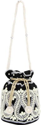 

CREATIVE EMBELLISHMENT l'amour bags Potli(White)