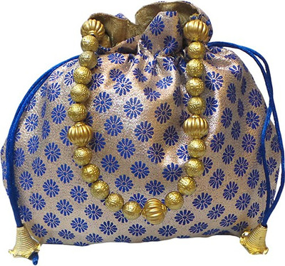 

Bhamini Small ethnic Potli(Blue)
