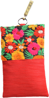 

Mahadev Exports Multi flower haf n haf Maroon Mobile Pouch(Multicolor)