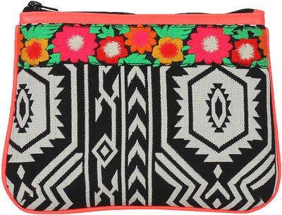 

Garam Masala Floral Pouch(Black, White)