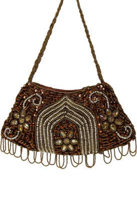 

Galz4ever Dark Gold Drop Stylish Hand Bag Potli(Brown)