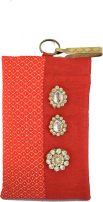 

Mahadev Exports Diamond brooch hooked mobile cover Mobile Pouch(Gold)
