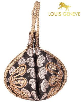 

Louis Geneve Beautiful Ladies Synthetic Fabric Potli(Black)