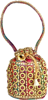 

Pretty Krafts Fashionable Golden Potli(Multicolor)