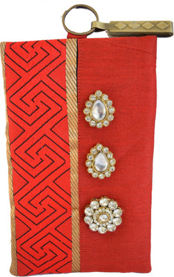 

Mahadev Exports Diamond brooch hooked mobile cover Mobile Pouch(Gold)